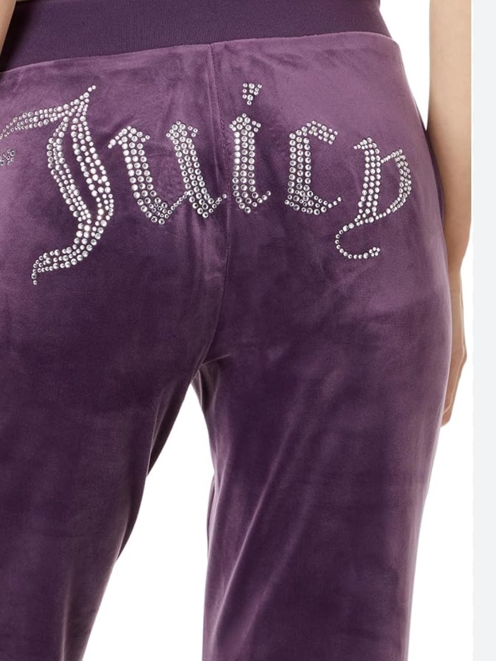 Juicy Couture Purple Velour Rhinestone Logo Track Pants